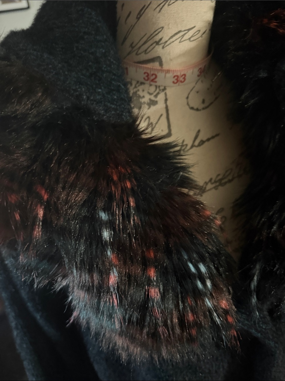 Forest Green Winter Coat with Colorful Faux Fur Collar - Picture 2 of 7